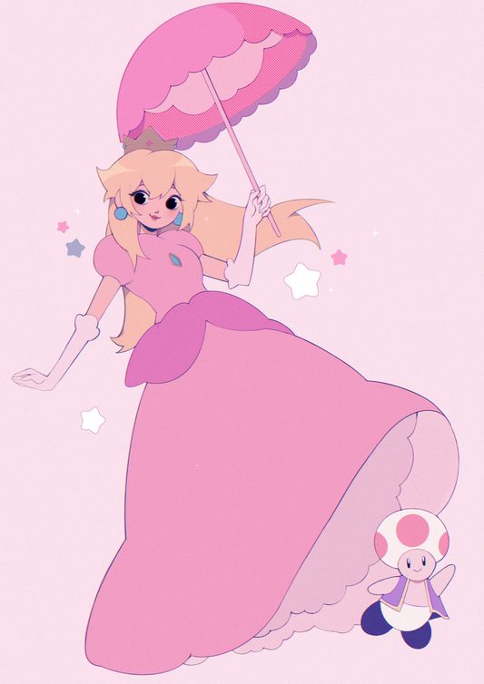 Princess Peach A5 Size Print