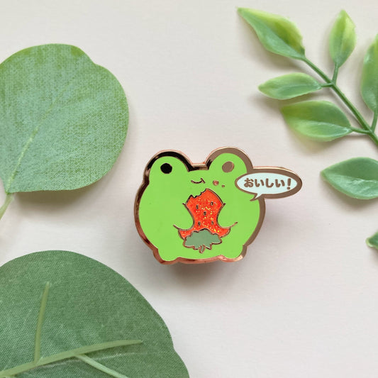 Froggy Strawberry Enamel Pin