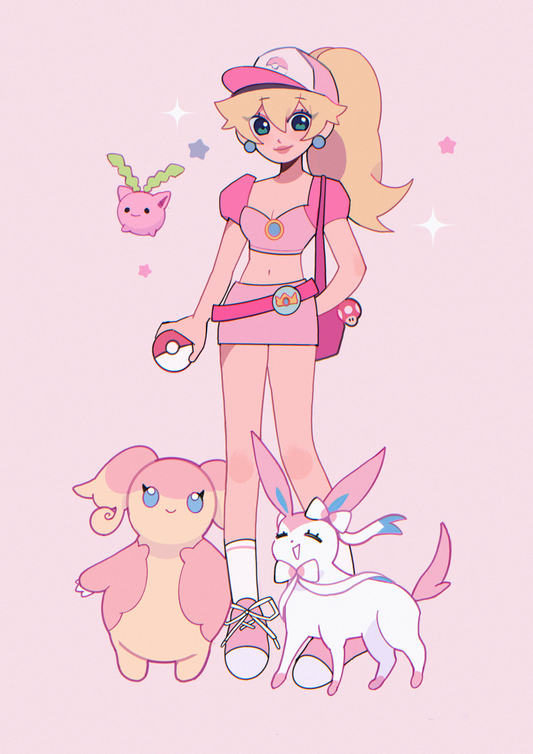 Pokemon Trainer peach print